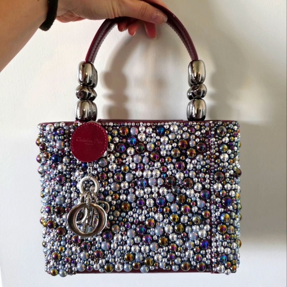 Authentic Dior Maris Pearl Red (Rehabilitated) Hand Placed Multicolor Beads